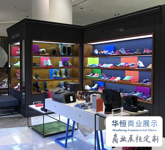 哈尔滨鞋店展示柜 钢木结合