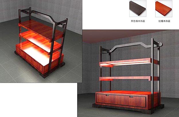 哈尔滨木质茶叶中岛展示柜