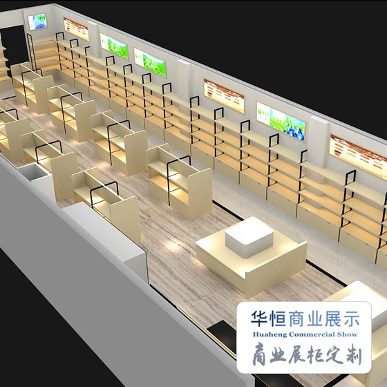 承接特产店展示架制作 钢木结合